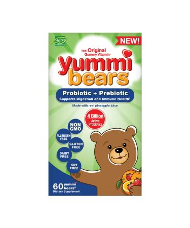 Hero Nutritionals Yummi Bears Probiotic & Prebiotic - 60 Gummies for Digestive Health - Buy Online on GoSupps.com
