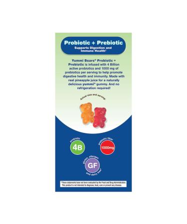 Hero Nutritionals Yummi Bears Probiotic & Prebiotic - 60 Gummies for Digestive Health - Buy Online on GoSupps.com