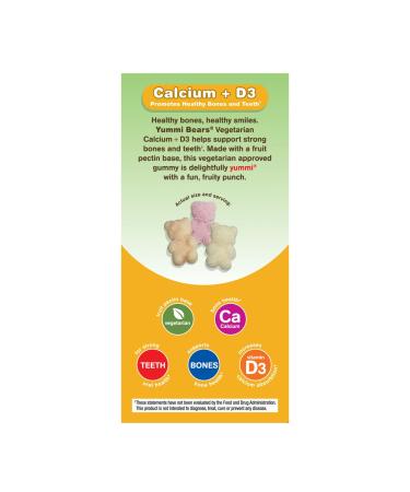 Hero Nutritionals Yummi Bears Vegetarian Calcium & Vitamin D3 - 90 Gummies for Kids - Buy Online on GoSupps.com