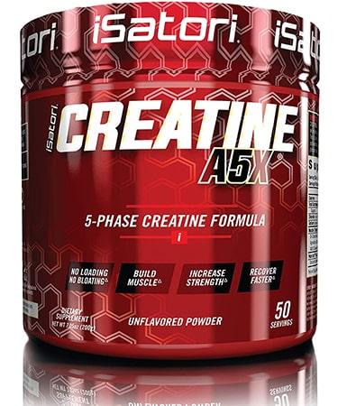 iSatori Creatine A5X 5 Phase Creatine Powder with Creatine Monohydrate & Betaine Anhydrous Stim-Free Pre Workout Muscle Builder & Post Workout Recovery Powder Unflavored (50 Servings)