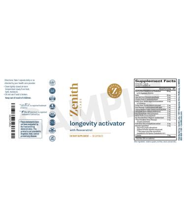Zenith Labs Longevity Activator: Anti-Aging Supplement with Resveratrol for Immune Function & Memory Support - Buy Online on GoSupps.com