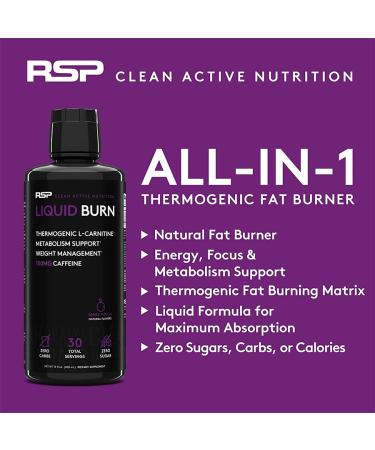 RSP Nutrition Liquid Burn Berry - 15 fl oz Fat Burner Supplement - Buy Online on GoSupps.com