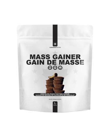 Canadian Protein Mass Gainer 3 kg of Chocolate Peanut Butter Flavoured Muscle Building Protein Shake Contains Whey Protein Isolate Micellar Casein and Whey Protein Concentrate Chocolate Peanut Butter - 3 kg