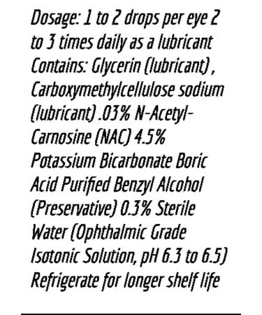 Cataract Eye Drops with 4.5% NAC, N-Acetylcarnosine 15ml Vial 2 pack! - Buy Online on GoSupps.com