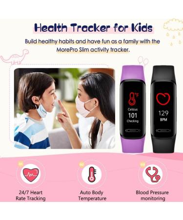 MorePro Kids Fitness Tracker for Girls Boys with Blood Oxygen Monitor  Body Temperature DIY Screen Smart Watch with Heart Rate Sleep Monitor  SpO2 IP68 Waterproof Pedometer. - Buy Online on GoSupps.com