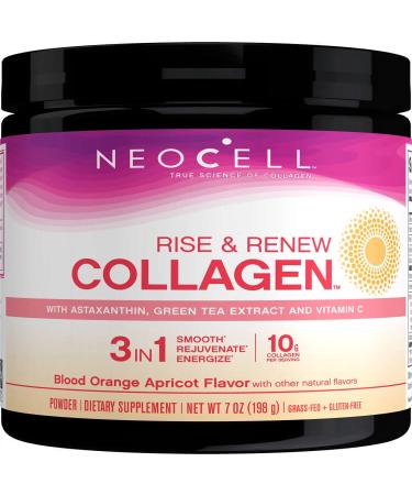 Neocell Rise and Renew Collagen Supplement Powder  Blood Orange Apricot - 7 Oz.