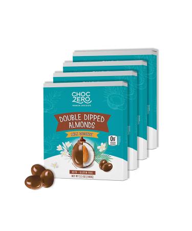 ChocZero's Keto Chocolate Covered Almonds - Milk Chocolate Coconut - Roasted Almonds Dipped in Sugar Free Candy - Low Carb Healthy Snack (3.5oz each, 3 bags) Milk Coconut 3.5 Ounce (Pack of 3)