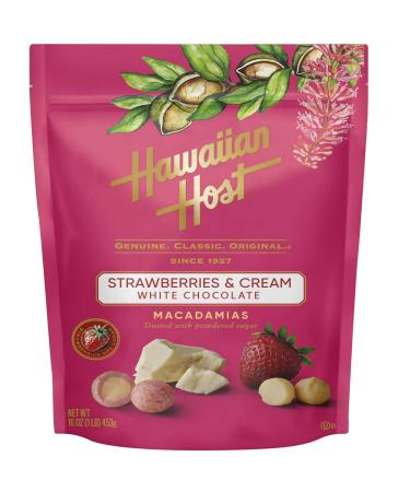 Hawaiian Host Macadamia Nuts Strawberries and Cream White Chocolate 16oz (453g)