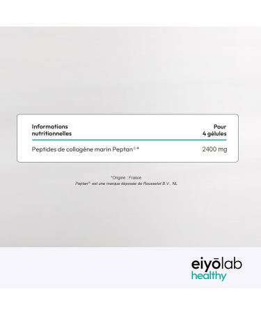 Peptan Patented Marine Collagen | Strong Dosage 2000 mg in 3 Tablets | 90 Tablets | Pure Collagen Peptides | Soft Joints Smooth and Hydrated Skin | 100% French Spine | Eiyolab - Buy Online on GoSupps.com