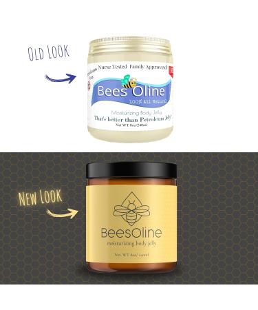 BeesOline All Natural Moisturizer - Petroleum Free, Non-GMO Sunflower Oil, Organic Castor Oil, Jojoba Butter, Medical Grade Beeswax - 1-8oz Jar - Soothing Moisture - Buy Online on GoSupps.com