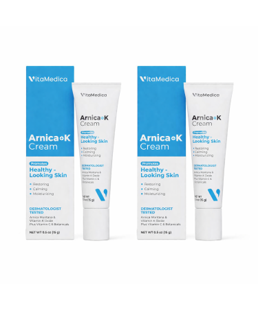 VitaMedica Arnica Cream - Arnica Montana + Vitamin K Oxide Bruise Cream - Sensitive Skin Formula - Undereye Arnica Vitamin K Cream With Vitamin C - 2 Pack 0.5 Ounce (Pack of 2)