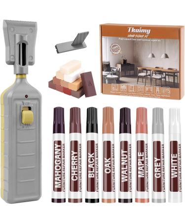 Laminate Floor Repair Kit with Heat Pen 11 Color Wood Vinyl Floor Furniture Repair Kit Linoleum Lvp Repair Hard Wax Touch Up Marker Cover Scratches Stains Cracks Holes for Door Cabinet Table. 11 Colors