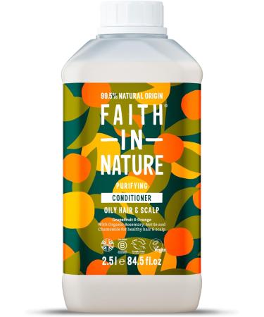 Faith In Nature Natural Grapefruit & Orange Conditioner Invigorating Vegan & Cruelty Free No SLS or Parabens For Normal to Oily Hair 2.5L Grapefruit & Orange 2.5 l (Pack of 1)