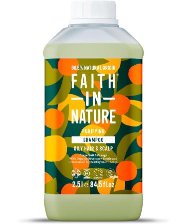 Faith In Nature Natural Grapefruit & Orange Shampoo Invigorating Vegan & Cruelty Free No SLS or Parabens For Normal to Oily Hair 2.5L 2.5 l (Pack of 1)