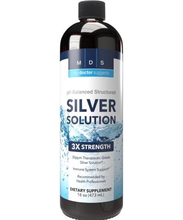 Structured Colloidal Silver Liquid Solution 30ppm Mineral Alkaline 16 Oz Supplement - Buy Online on GoSupps.com