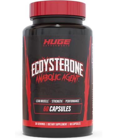 Huge Supplements Ecdysterone Natural Anabolic Agent Increases Lean Muscle Mass Exercise Performance Strength and Protein Synthesis Formulated for Enhanced Absorption (60 Capsules)