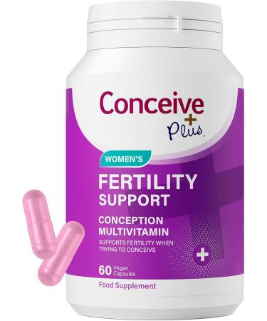 Conceive Plus Women's Fertility Support 60 Caps 30 Day Supply: Calcium and Vitamin D Tablets Energy Tablets Folic Acid Inositol for Normal Fertility & Reproduction - Buy Online on GoSupps.com