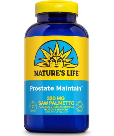 Nature's Life Prostate Maintain 600 Plus Formula for Men | L-Glutamic Acid, L-Alanine, Glycine & Saw Palmetto, Pumpkin Seed & Pygeum Bark | 250 CT