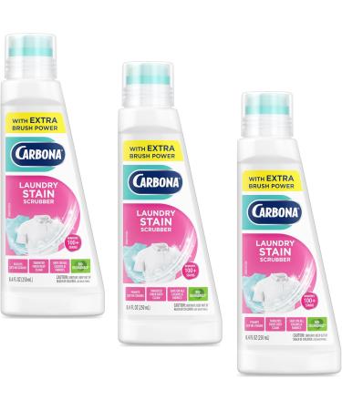 Carbona Laundry Stain Scrubber | Bio-Enzyme Stain Remover | Eliminates Fat, Oil, Blood, Milk, Fruit, Ketchup, Vegetables & Baby Food Stains | Save On Skin & Washable Fabrics | (Packaging May Vary)3 Pack 8.4 Fl Oz (Pack of 3)