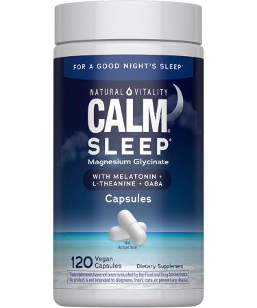 Natural Vitality Calm Sleep Capsules, Gluten Free, Non-GMO, 120 Capsules (Package May Vary)