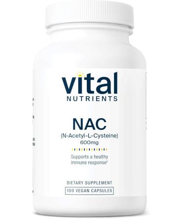 Vital Nutrients - NAC (N-Acetyl-l-Cysteine) - Vegan Formula - Supporting Sinus and Respiratory Health - 100 Vegetarian Capsules per Bottle - 600 mg - Buy Online on GoSupps.com