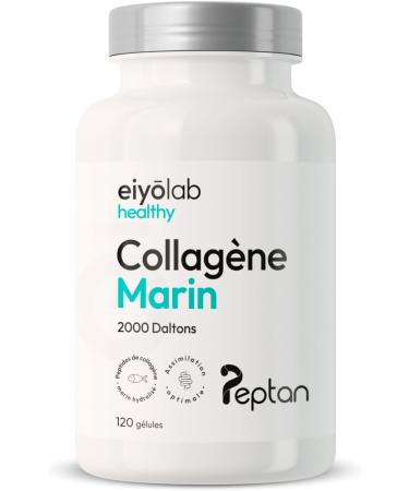 Peptan Patented Marine Collagen | Strong Dosage 2400 mg in 3 Tablets | 120 Tablets | Pure Collagen Peptides | Soft Joints Smooth and Hydrated Skin | 100% French Spine | Eiyolab