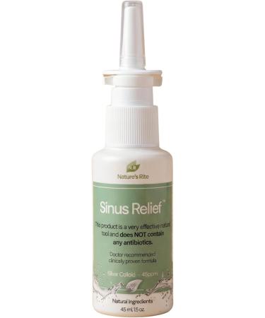 Natures Rite Sinus Relief   1.5 oz. (45 mL)   All-Natural Nasal Sinus Spray   Relief for Sinus Problems   Encourages a Healthy Sinus System   Easy-to-Use Portable Sinus Support   Made in USA