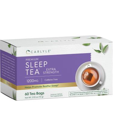 Sleep Tea | 60 Tea Bags | Caffeine Free | Herbal Blend | Bedtime Tea | Helps Promote Restful Sleep | Non-GMO, Gluten Free | by Carlyle