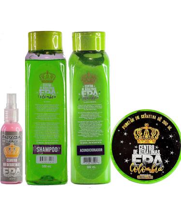 EPA COLOMBIA KERATINA Minicombo Set  Shampoo. Conditioner  Brush  Keratin 200ML  Thermal protector spray  KERATINA EPA COLOMBIA Minicombo Todo Tipo De Cabello - Buy Online on GoSupps.com