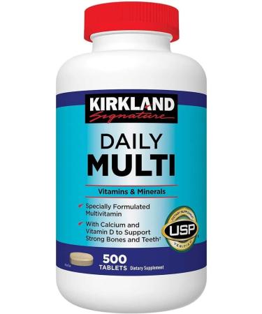 Kirkland Signature Daily Multi Vitamins & Minerals Tablets 500-Count Bottle 500 Count (Pack of 1) - Buy Online on GoSupps.com