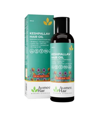 AVIMEE HERBAL Keshpallav Hair Oil  Herbal Hair Growth Oil  Reduces Premature Graying  Baldness  Dandruff  No Parabens  Sulfates  Mineral Oil  150 Herbs  50 Cold-Pressed & Essential Oils (100 Ml)
