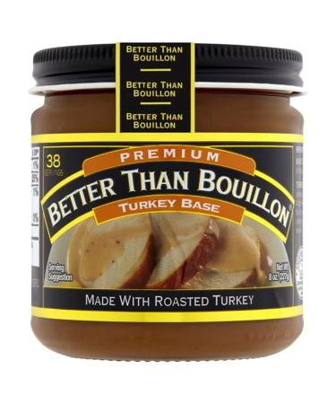 Better Than Bouillon Organic Turkey Base, Made with Roasted Turkey, USDA Organic, 38 Servings Per Jar, Blendable Base for Added Flavor, 8-Ounce Jar (Single)