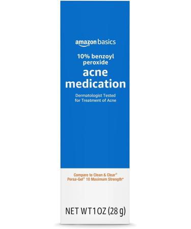Amazon Brand - Solimo 10% Benzoyl Peroxide Acne Medication, Maximum Strength, 1 Fluid Ounce 1 Fl Oz (Pack of 1) - Buy Online on GoSupps.com