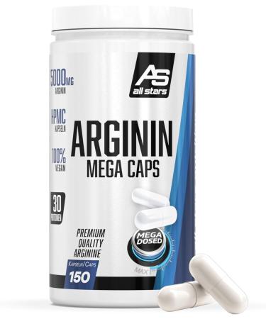 All Stars Arginine Mega Caps - 1000 mg per Capsule 150 capsules 1 pack (1 x 209 g) - Buy Online on GoSupps.com