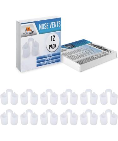 Premium nose relief nasal dilator - (12 -pack size XL) Soft silicone fan - simple solution perfect for nasal ater - from Mobi Lock 12er -Pack - Extra large - soft silicone