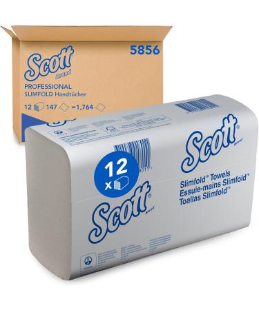 Scott folding towels 5856 paper towels with airflex absorption technology 1-layer 12 packs x 147 sheet of paper white soft comfortable ultra-absorbing and tear-resistant