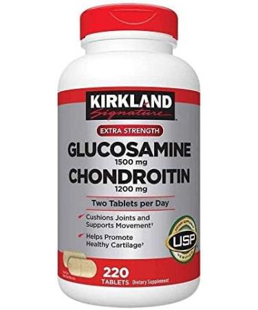 KIRKLAND Signature Extra Strength Glucosamine 1500 mg Chondroitin 1200 mg 220 Tablets - Buy Online on GoSupps.com