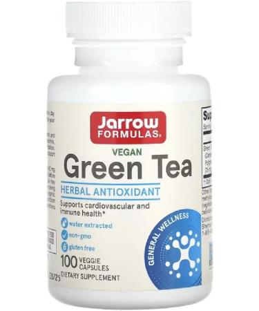 Jarrow Formulas Green Tea 500 mg - 100 Veggie Capsules - Antioxidant Support - 50% Polyphenols - Cardiovascular & Immune Health Dietary Supplement - 100 Servings - Buy Online on GoSupps.com