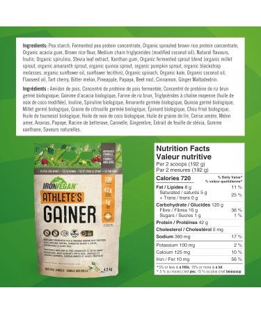 Iron Vegan - Athlete's Gainer Vanilla  10 lbs (4.5 kg) - Buy Online on GoSupps.com