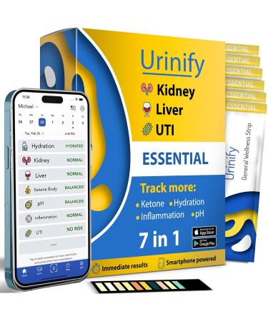 Urinify At-Home Urine Test Strips for Kidney, Liver Health & UTI - 6 Count Pack - Includes Hydration, pH, Protein, Ketogenic Tests - Buy Online on GoSupps.com