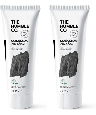 The Humble Co. Natural Toothpaste  2pk - Anticavity Toothpaste for Adults with Fluoride and Natural Ingredients  Non GMO Dentist Developed Formula (Charcoal Powder  2 Pk)