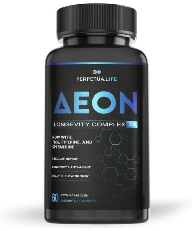 Anti-Aging Supplement NAD+ Complex AEON with LIPO NR, Fisetin, Quercetin, Resveratrol, Astragalus, Collagen, CoQ10, L-Theanine, and More.