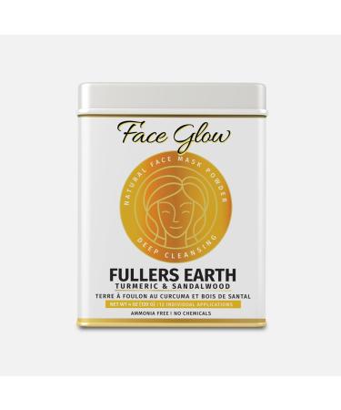 Pride Of India - Fuller's Earth Indian Clay Healing Face Mask Powder w/Turmeric & Sandalwood  Half Pound Jar  100% Natural Fuller's Earth Powder w/ Turmeric & Sandalwood