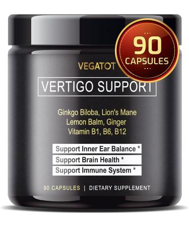 VEGATOT Vertigo Supplement 8 500MG *USA Made and Tested* Inner Ear Supplement with Ginkgo Biloba Lion's Mane Lemon Balm Ginger VIT B1 B6 B12- for Dizziness Spinning Inner Ear Balance 90 Count (pack of 1) - Buy Online on GoSupps.com