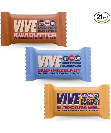 Vive Protein Bites Gluten Free High Fibre Vegan Snacks Mini Protein Bars Dark Chocolate Coated Mixed Box 21 x 20g Mixed 21 Count (Pack of 1) - Buy Online on GoSupps.com
