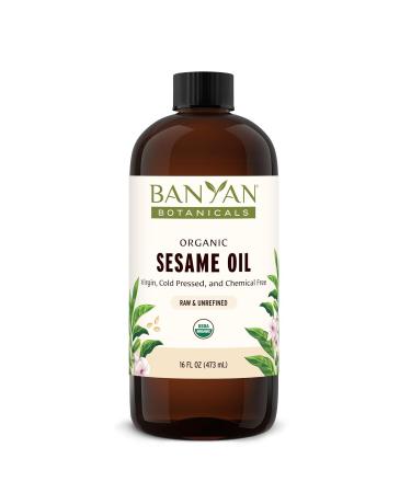 Banyan Botanicals Sesame Oil Organic & Unrefined Ayurvedic Oil for Skin, Hair, Oil Pulling & More Multiple Sizes 16oz. Non GMO Sustainably Sourced Vegan 16 Fl Oz (Pack of 1) - Buy Online on GoSupps.com