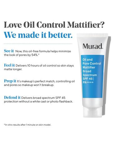 Shop Murad Oil and Pore Control Mattifying Face Sunscreen SPF 45 PA++++ - 1.7 oz/ 50 mL Online - Best Price & International Shipping - Buy Online on GoSupps.com
