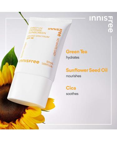 Shop innisfree Daily UV Defense Invisible Broad Spectrum SPF 36 Sunscreen - 1.69 oz / 50 ml Online - Best Price & International Shipping - Buy Online on GoSupps.com