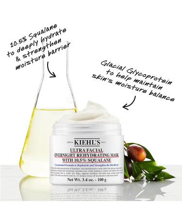 Shop Kiehl's Since 1851 Ultra Facial Overnight Hydrating Face Mask with 10.5% Squalane - 3.4 oz/ 100 mL Online - Best Price & International Shipping - Buy Online on GoSupps.com