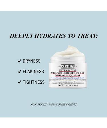 Shop Kiehl's Since 1851 Ultra Facial Overnight Hydrating Face Mask with 10.5% Squalane - 3.4 oz/ 100 mL Online - Best Price & International Shipping - Buy Online on GoSupps.com